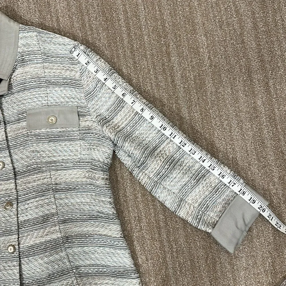 ARMANI COLLEZIONI Gray Striped Knit Button Front Blazer/Jacket Women Size 12